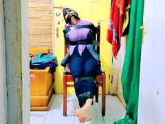Hijab Indo Taped To A Chair